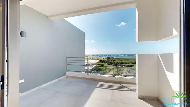 Private terrace of a Plumbago residence overlooking the hillside